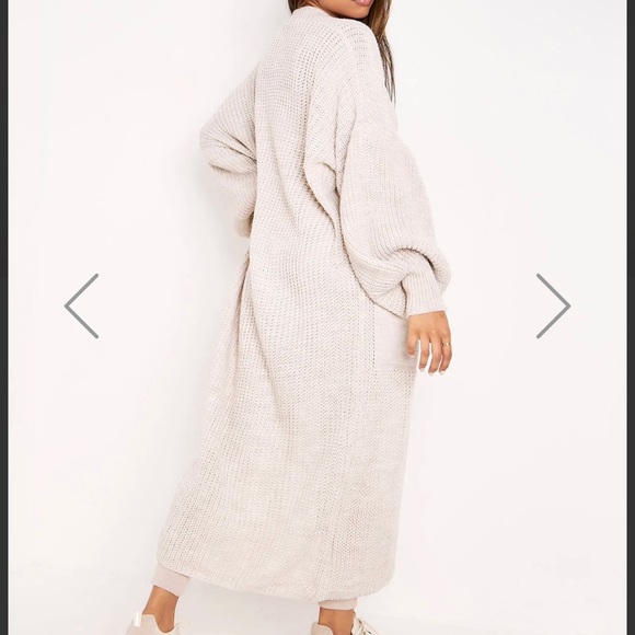 Missy Empire | Sweaters | Beige Knit Balloon Sleeve Cardigan | Poshmark